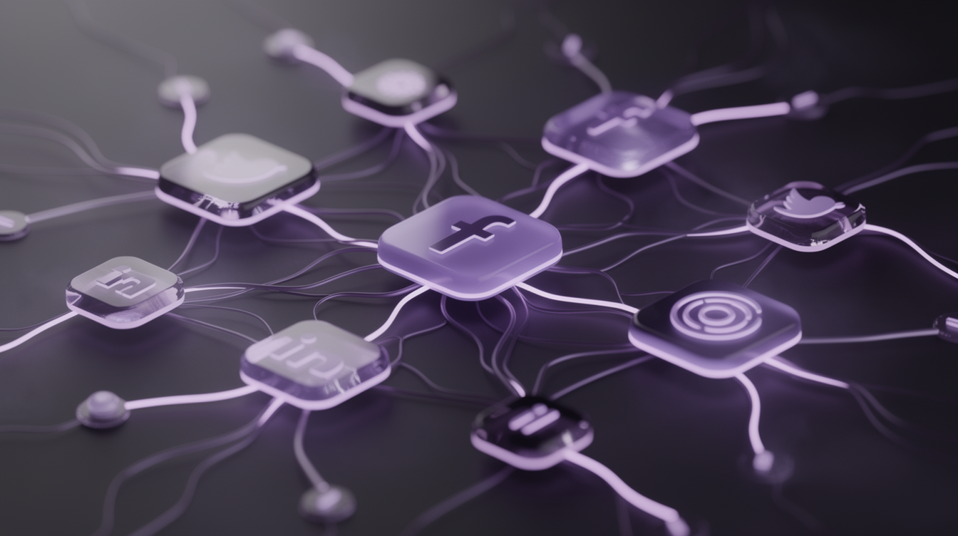 Viral Marketing Kampagne Social Media lila 3D