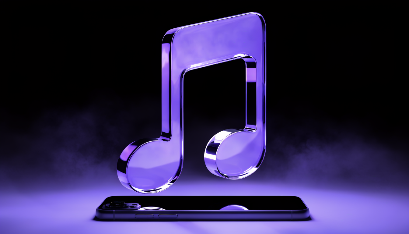 Lila-Glas TikTok-Note als Symbol für die Reichweite der Plattform