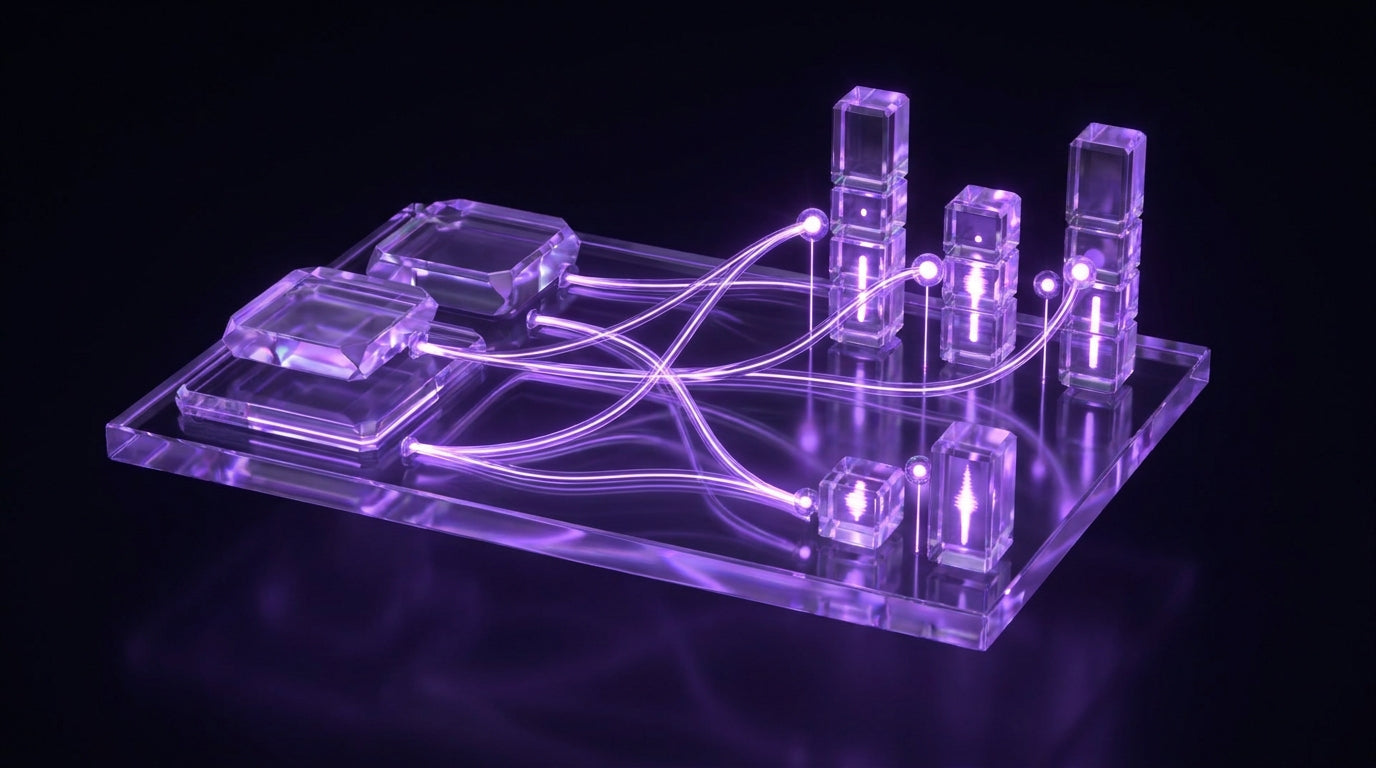 Lila 3D-Lead-Scoring-Dashboard mit Punktebewertung auf schwarzem Hintergrund