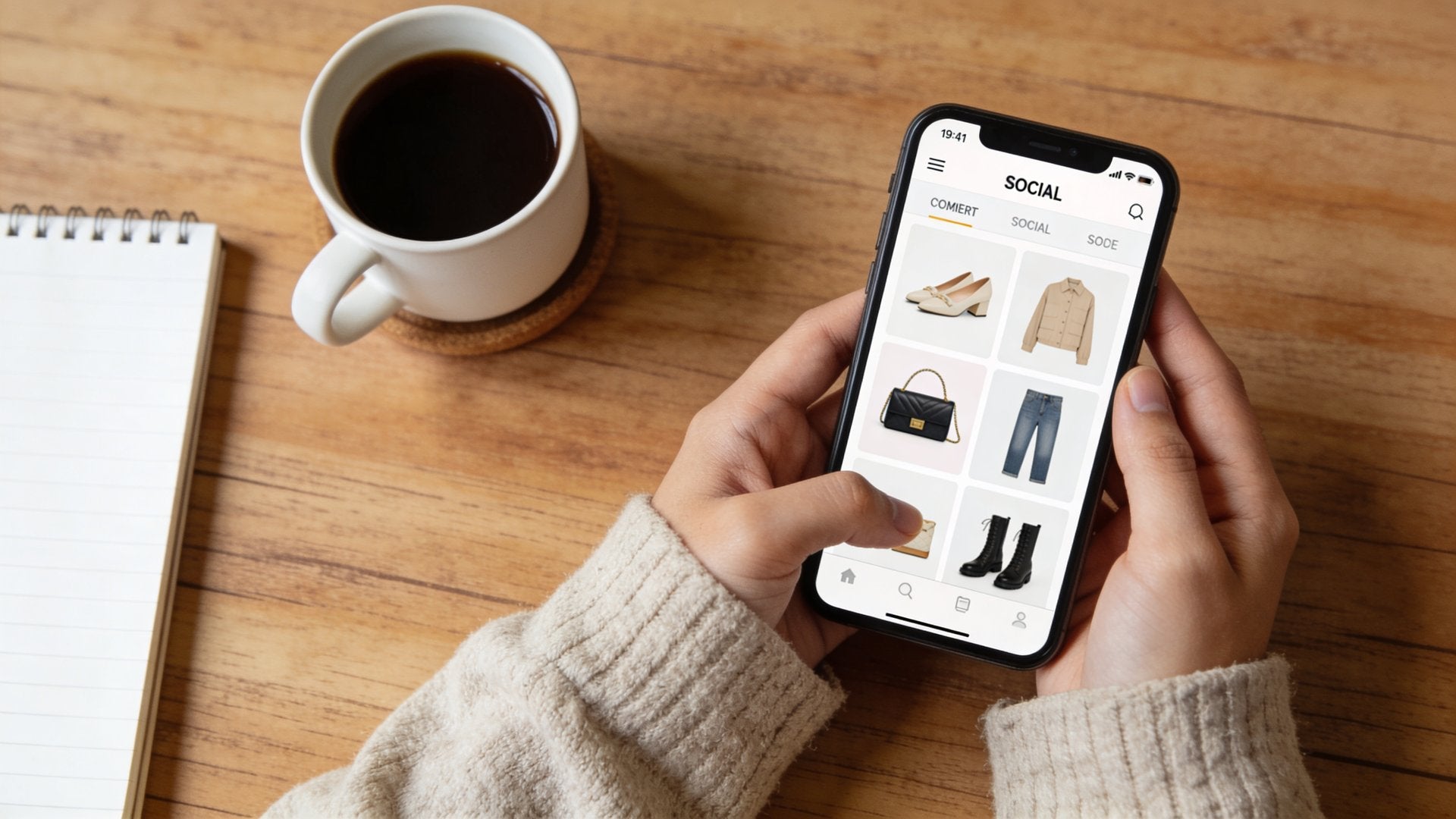 Social Commerce - Einkaufen direkt ueber Social Media auf Smartphone