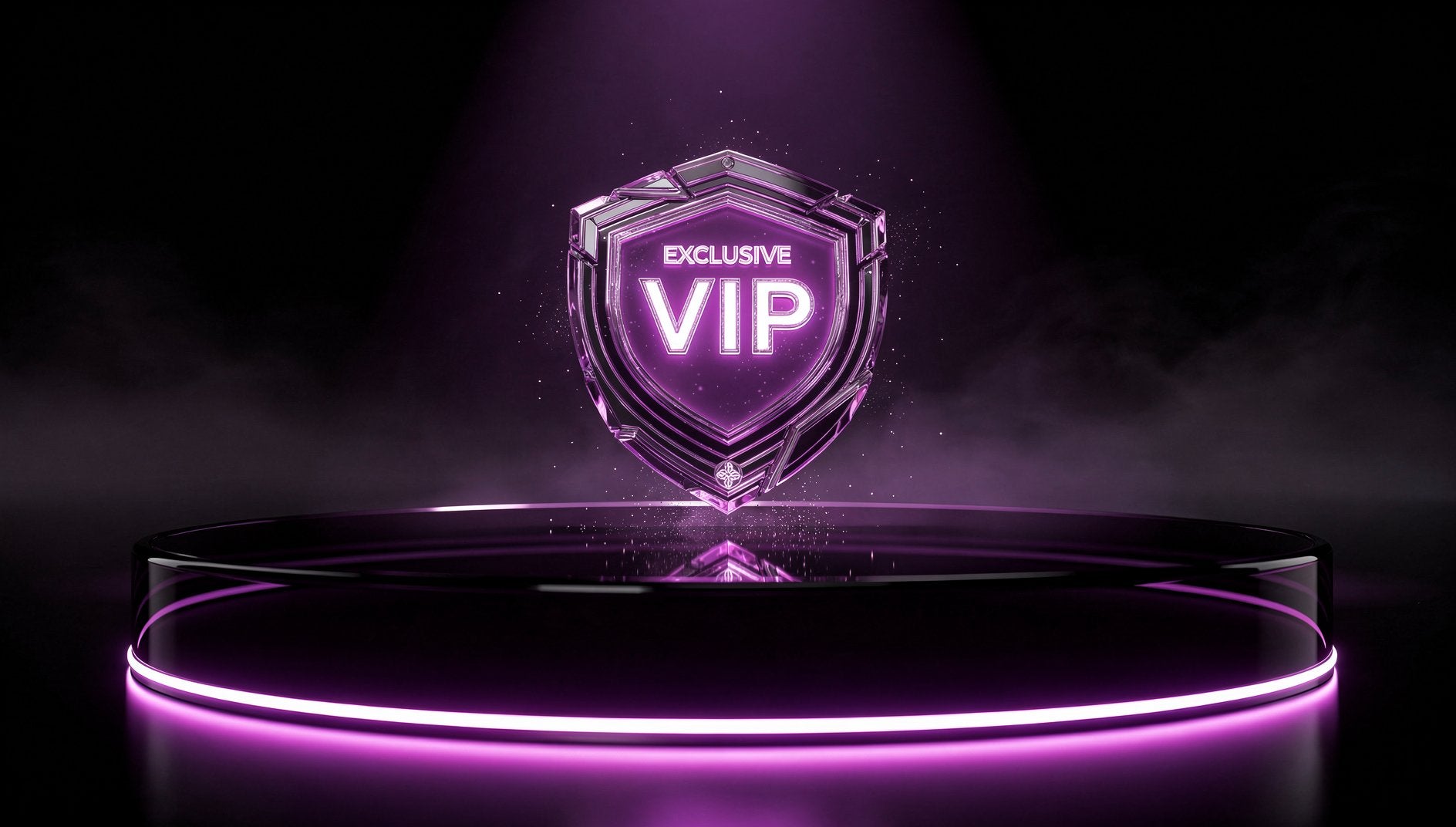 Lila 3D-VIP-Badge als exklusives Knappheitssymbol im FOMO-Marketing