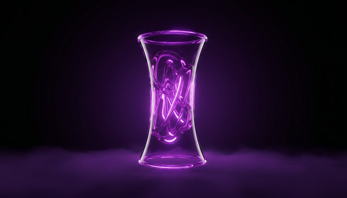 Lila-Glas Megafon als Sinnbild für den WhatsApp-Kanal als reinen Sendekanal