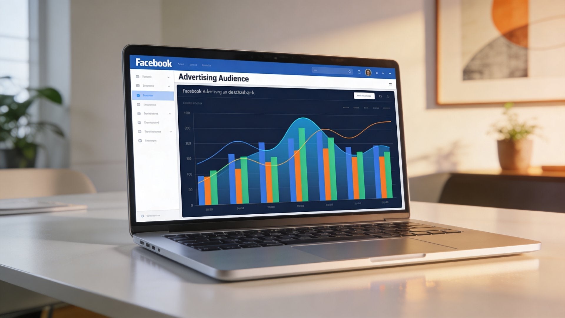 Facebook Lookalike Audience Targeting Dashboard auf Laptop
