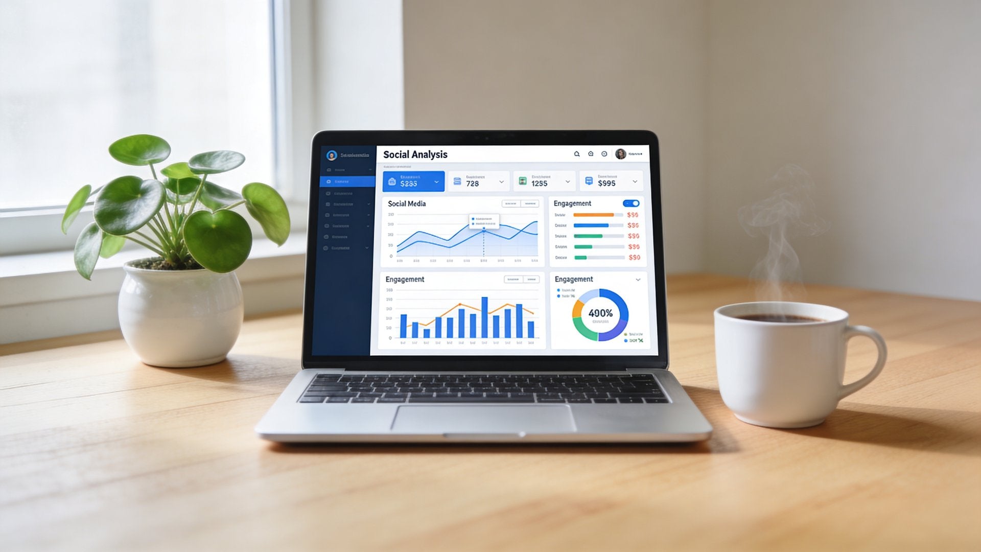 Social Media Analytics Dashboard mit Reach und Impressions Kennzahlen
