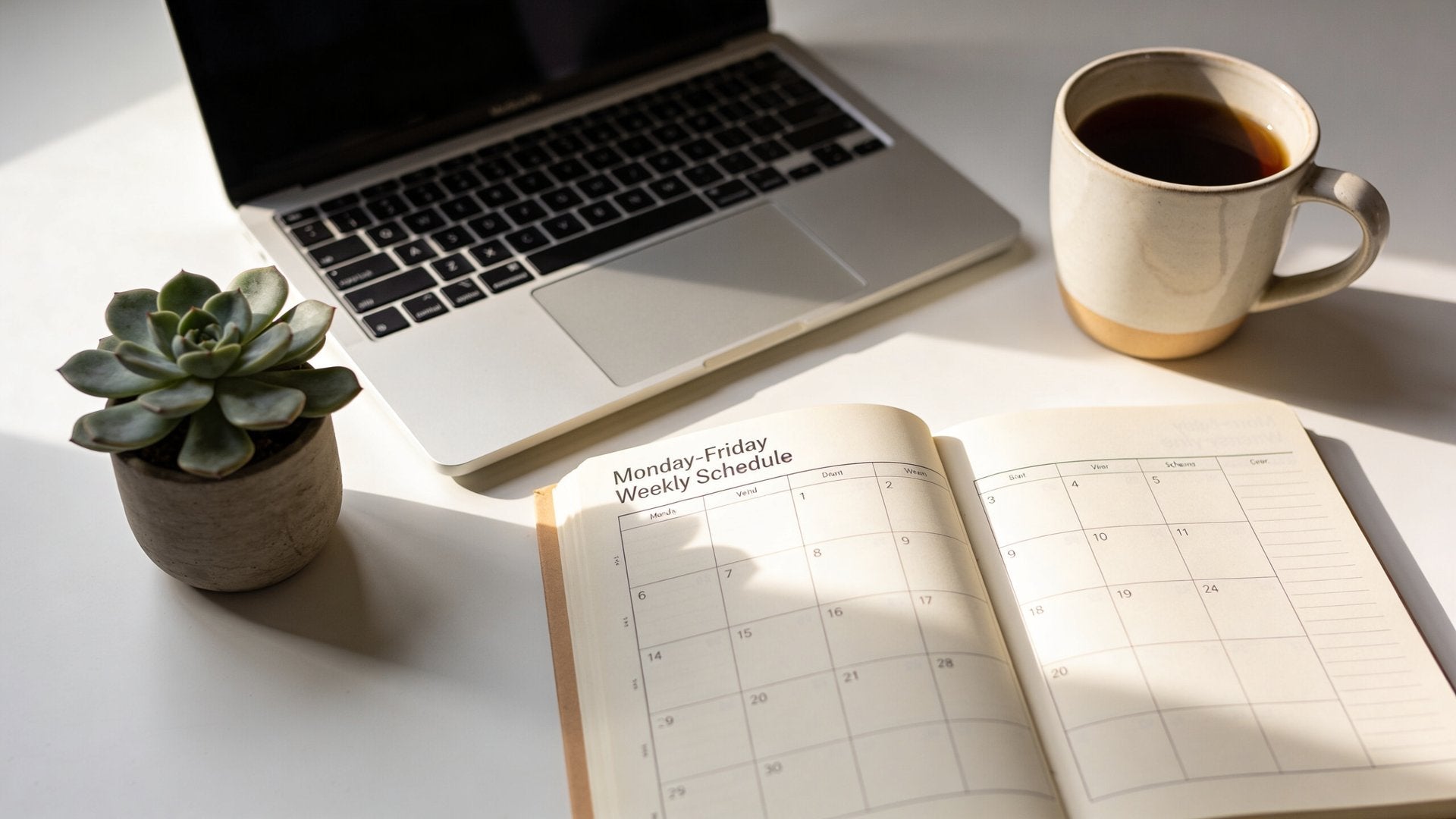 Social Media Redaktionsplan auf Laptop-Bildschirm mit Content-Kalender
