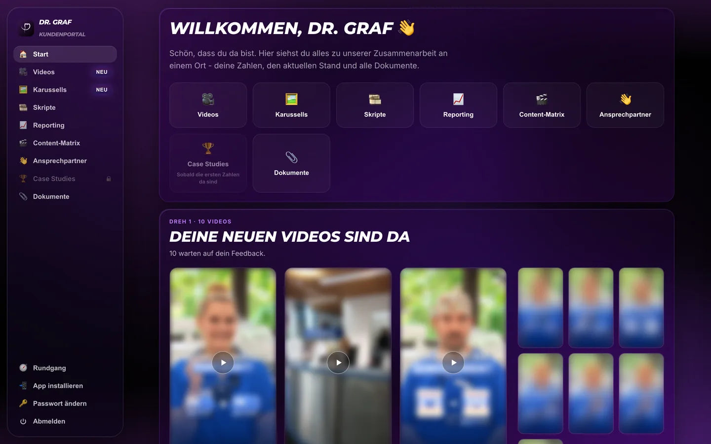 Dr. Graf: Kundenportal im REAL. OS